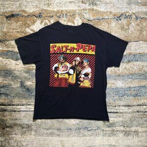 Salt-N-Pepa 90s Rock Band Shirt - Black Relax Fit - Women's L